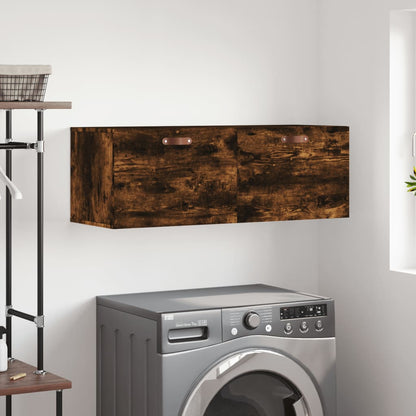 Wall Cabinet Smoked Oak 100x36.5x35 cm Engineered Wood