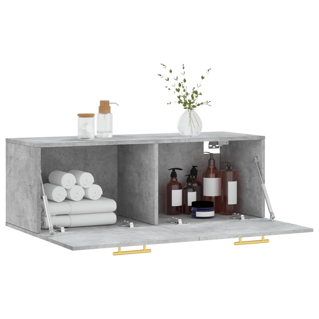 Wall Cabinet Concrete Grey 100x36.5x35 cm Engineered Wood