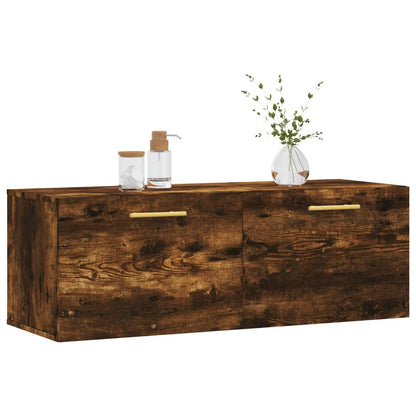 Wall Cabinet Smoked Oak 100x36.5x35 cm Engineered Wood