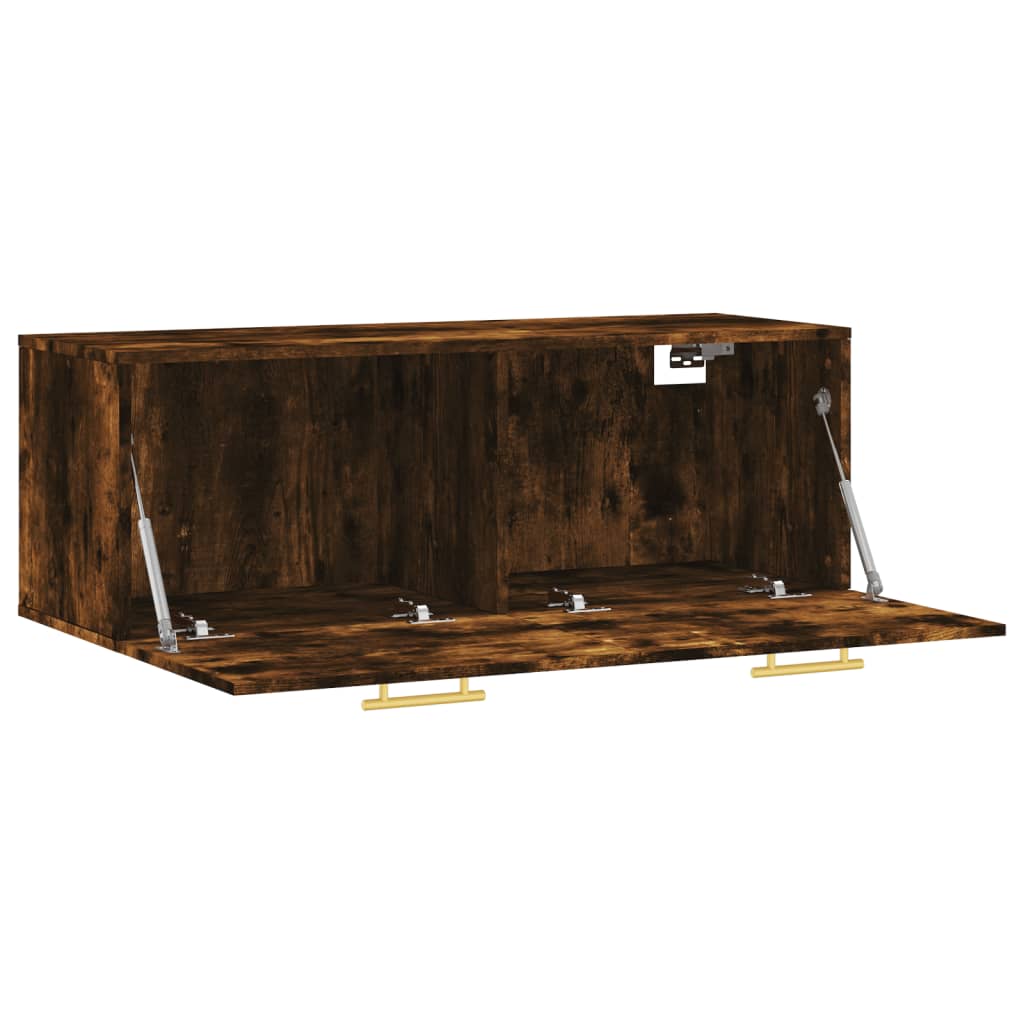 Wall Cabinet Smoked Oak 100x36.5x35 cm Engineered Wood