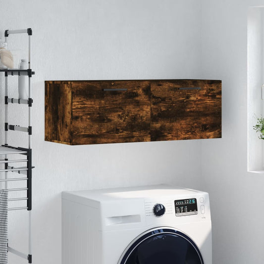 Wall Cabinet Smoked Oak 100x36.5x35 cm Engineered Wood