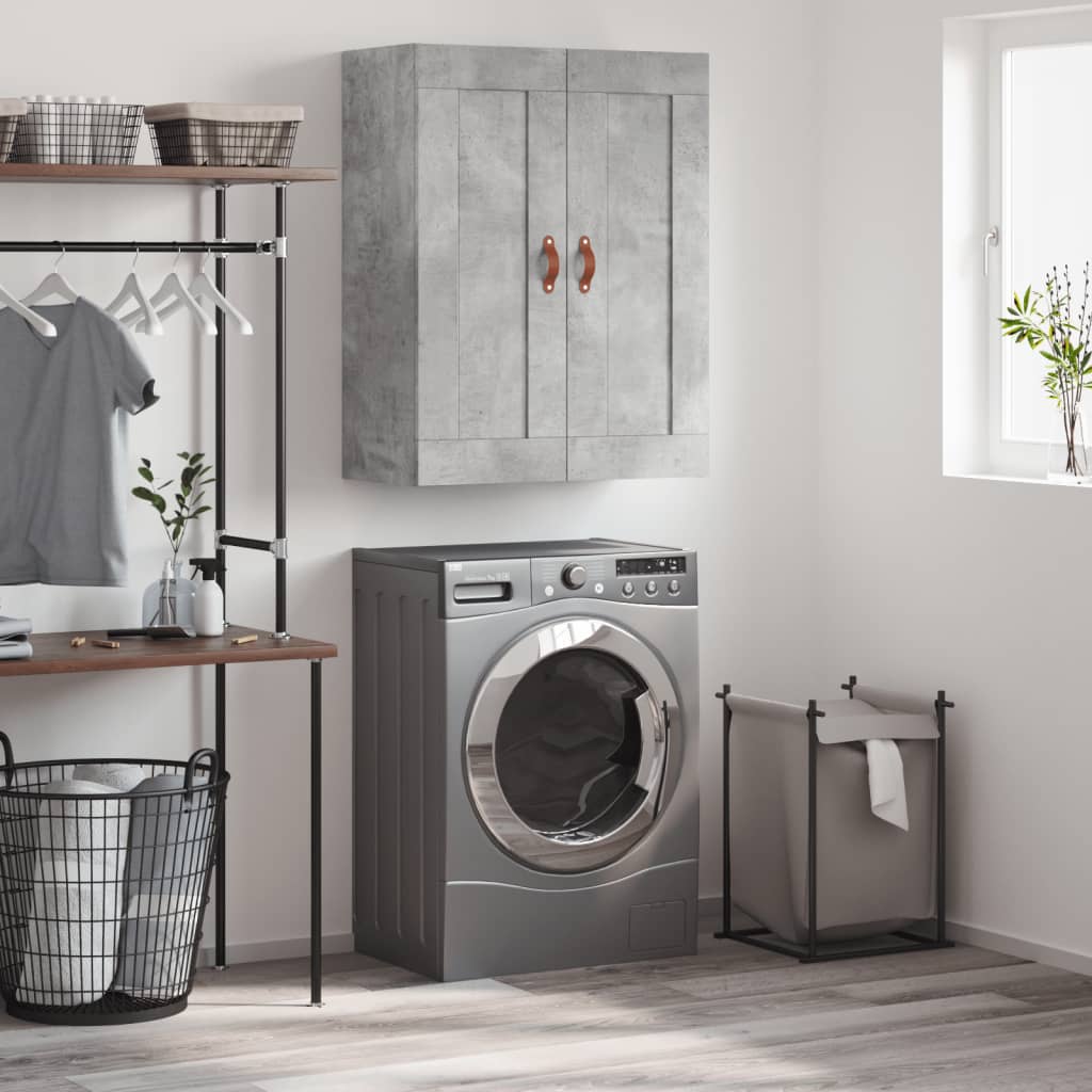 Wall Mounted Cabinet Concrete Grey 69,5x34x90 cm Engineered Wood