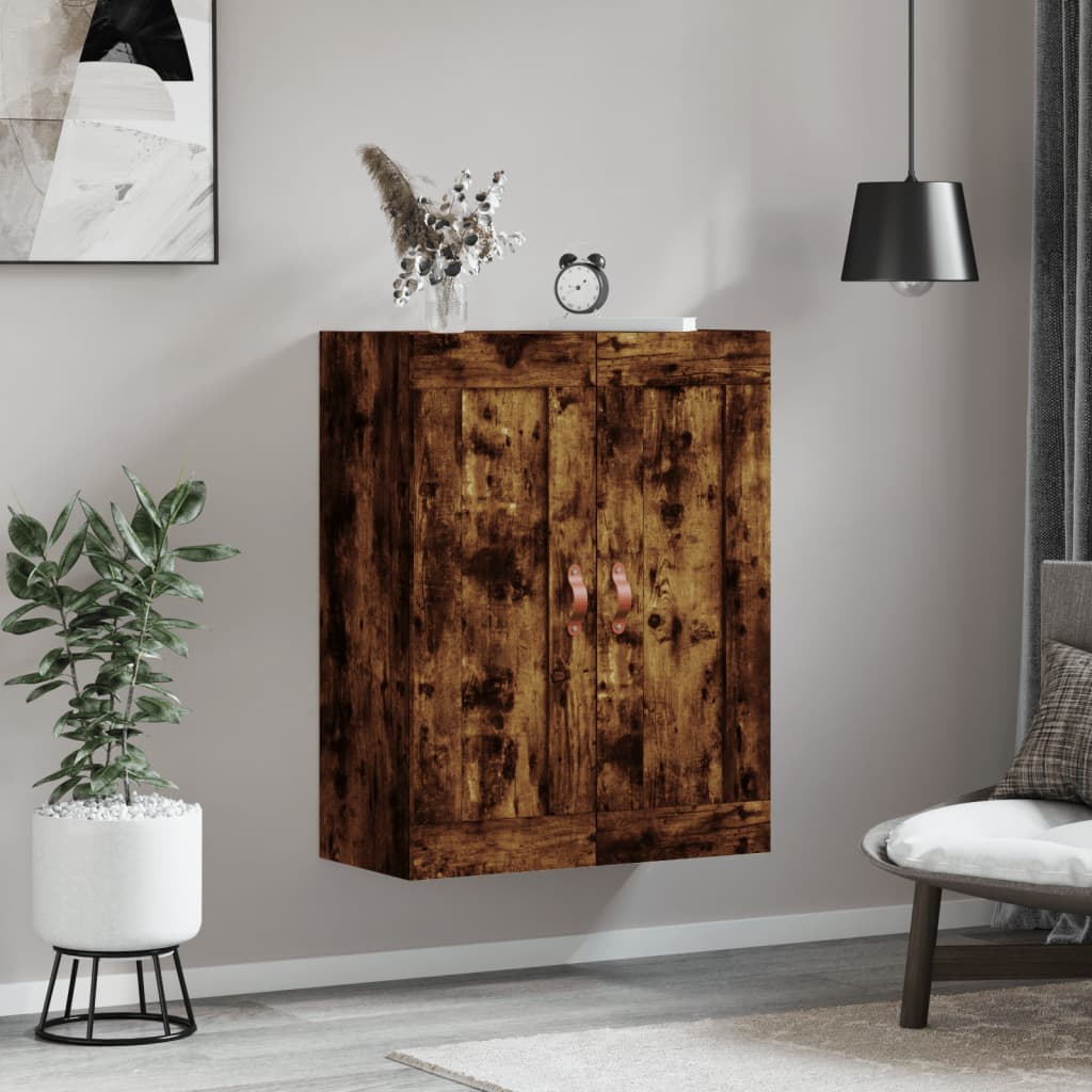Wall Mounted Cabinet Smoked Oak 69.5x34x90 cm Engineered Wood