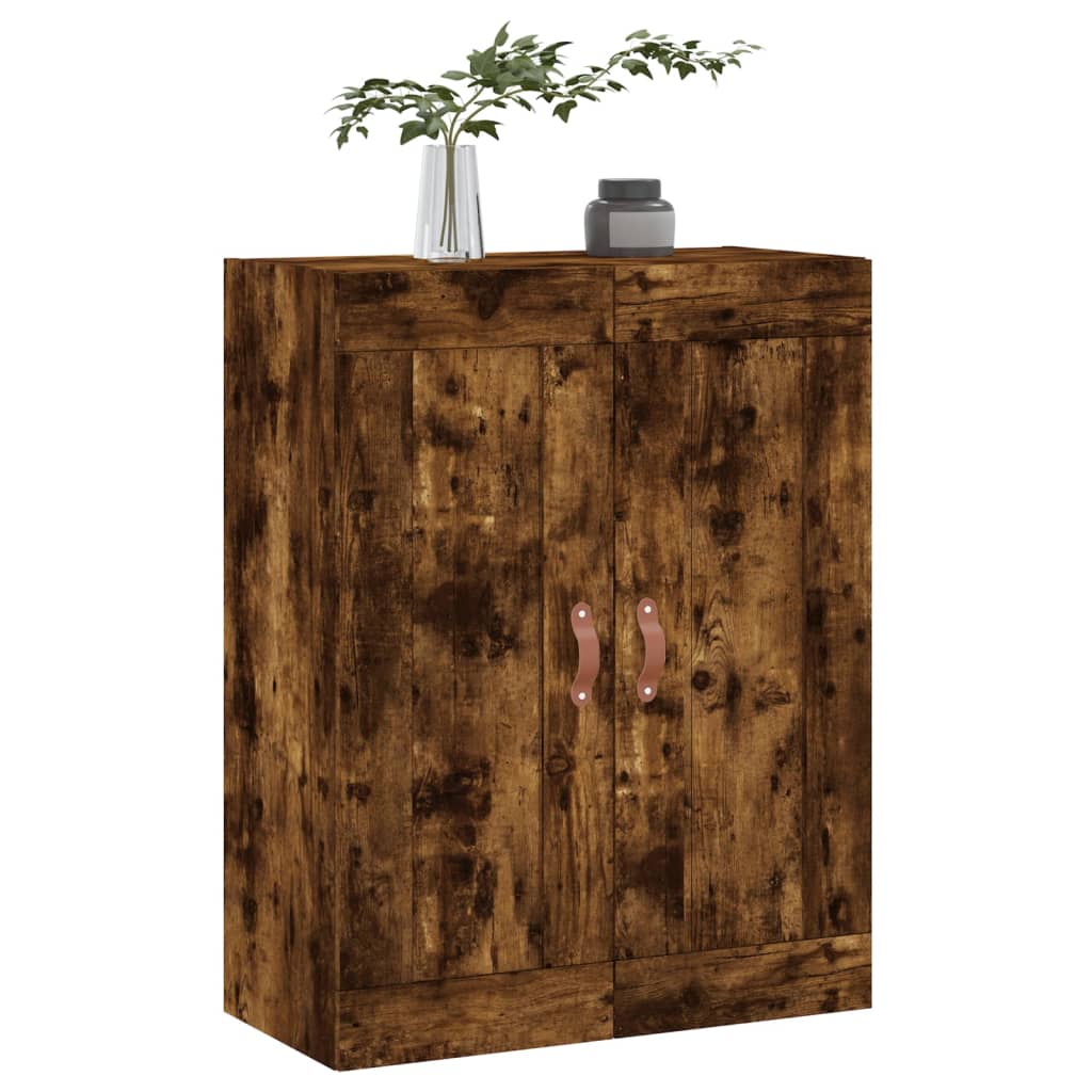 Wall Mounted Cabinet Smoked Oak 69.5x34x90 cm Engineered Wood