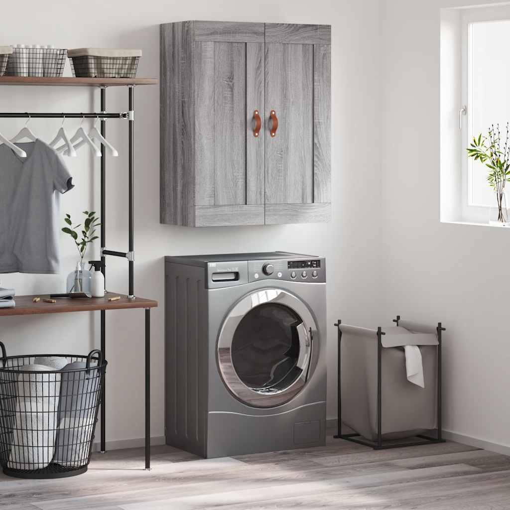 Wall Mounted Cabinet Grey Sonoma 69,5x34x90 cm Engineered Wood