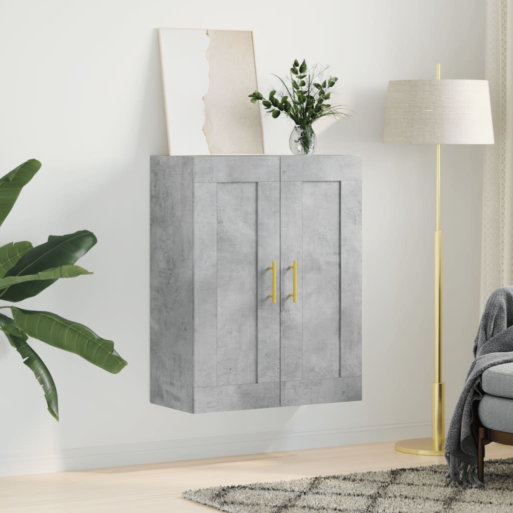 Wall Mounted Cabinet Concrete Grey 69,5x34x90 cm Engineered Wood