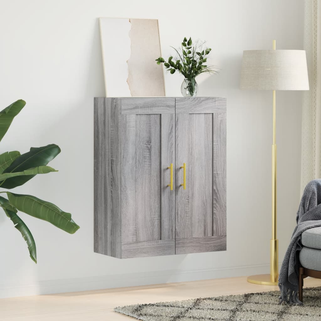 Wall Mounted Cabinet Grey Sonoma 69,5x34x90 cm Engineered Wood