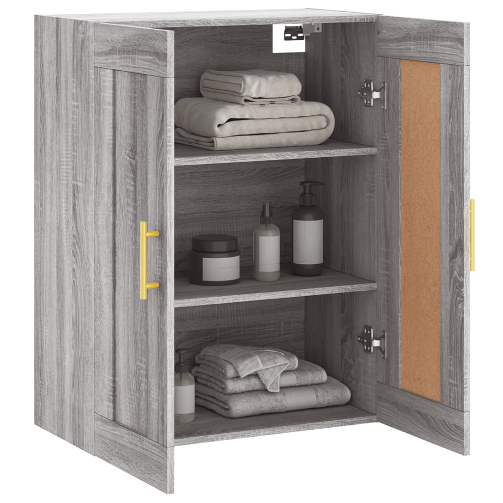 Wall Mounted Cabinet Grey Sonoma 69,5x34x90 cm Engineered Wood