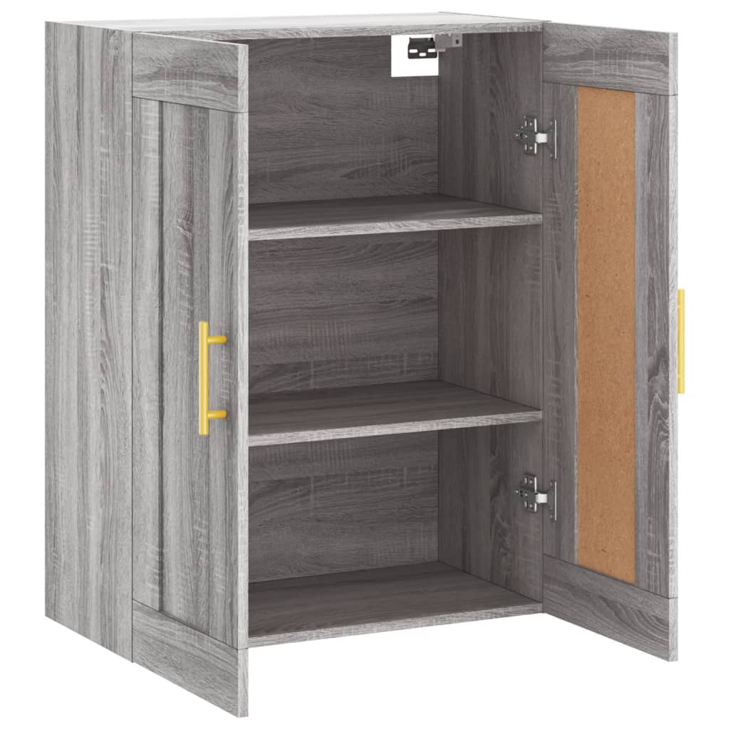 Wall Mounted Cabinet Grey Sonoma 69.5x34x90 cm Engineered Wood