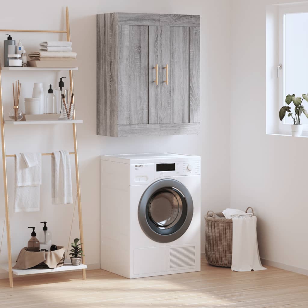 Wall Mounted Cabinet Grey Sonoma 69.5x34x90 cm Engineered Wood