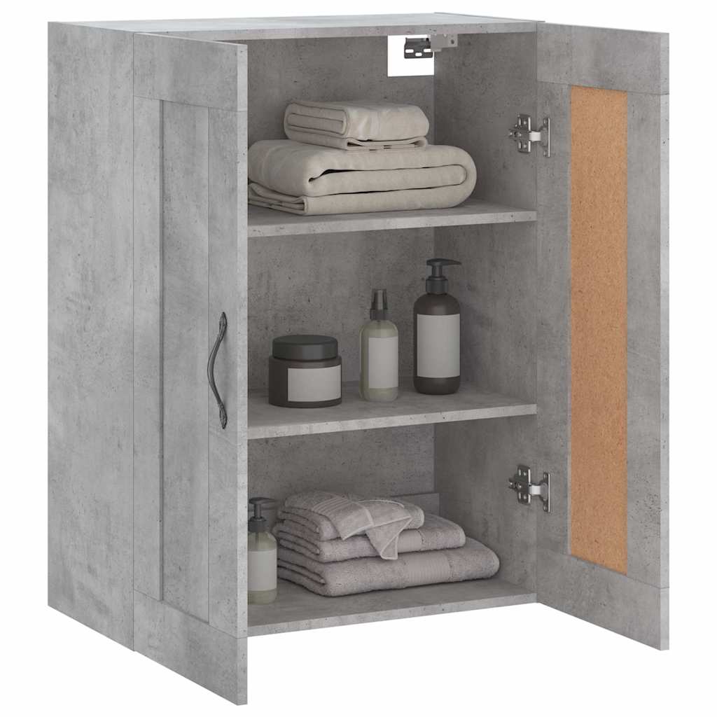 Wall Mounted Cabinet Concrete Grey 69.5x34x90cm Engineered Wood