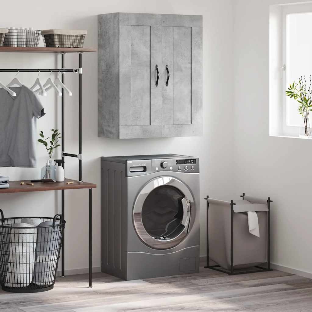 Wall Mounted Cabinet Concrete Grey 69.5x34x90 cm Engineered Wood