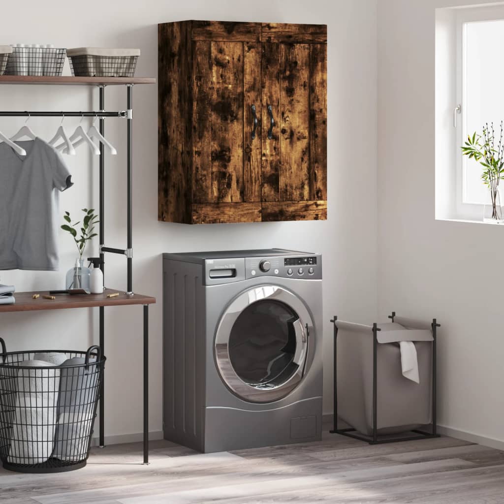 Wall Mounted Cabinet Smoked Oak 69,5x34x90 cm Engineered Wood