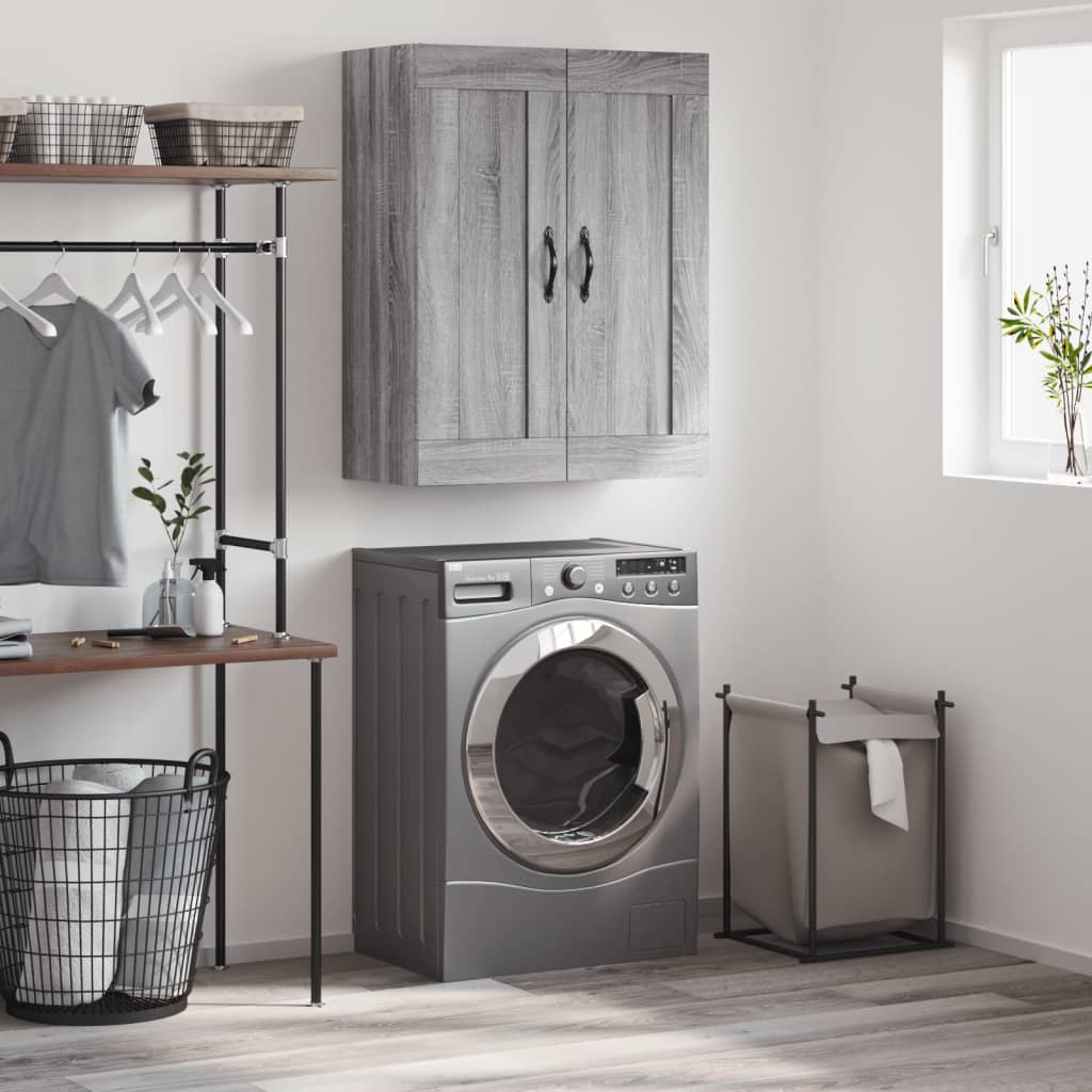 Wall Mounted Cabinet Grey Sonoma 69,5x34x90 cm Engineered Wood