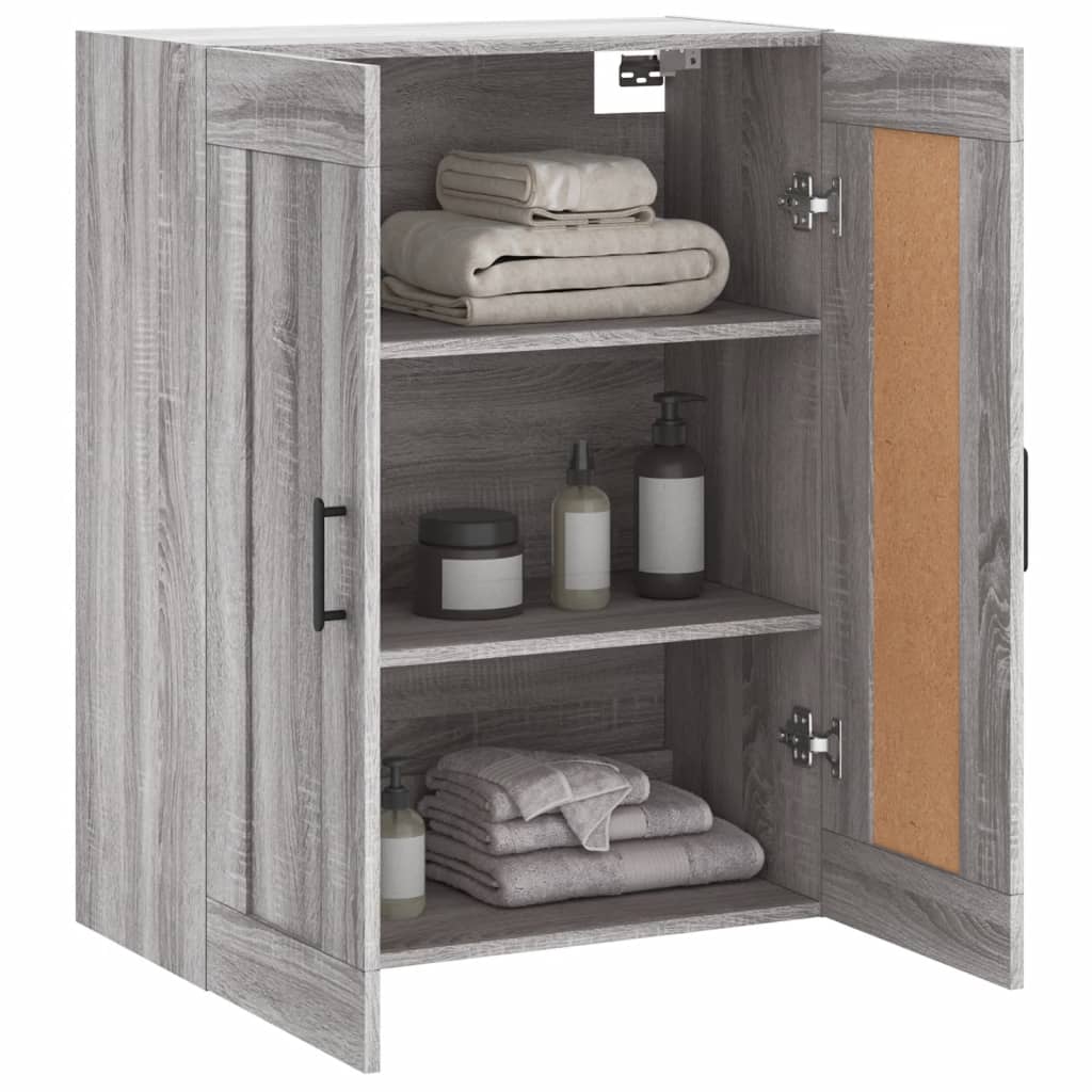 Wall Mounted Cabinet Grey Sonoma 69,5x34x90 cm Engineered Wood