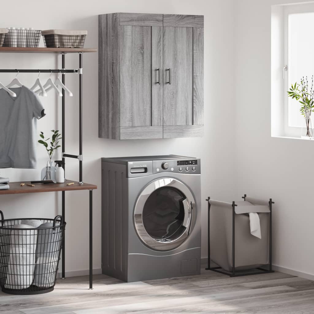 Wall Mounted Cabinet Grey Sonoma 69,5x34x90 cm Engineered Wood