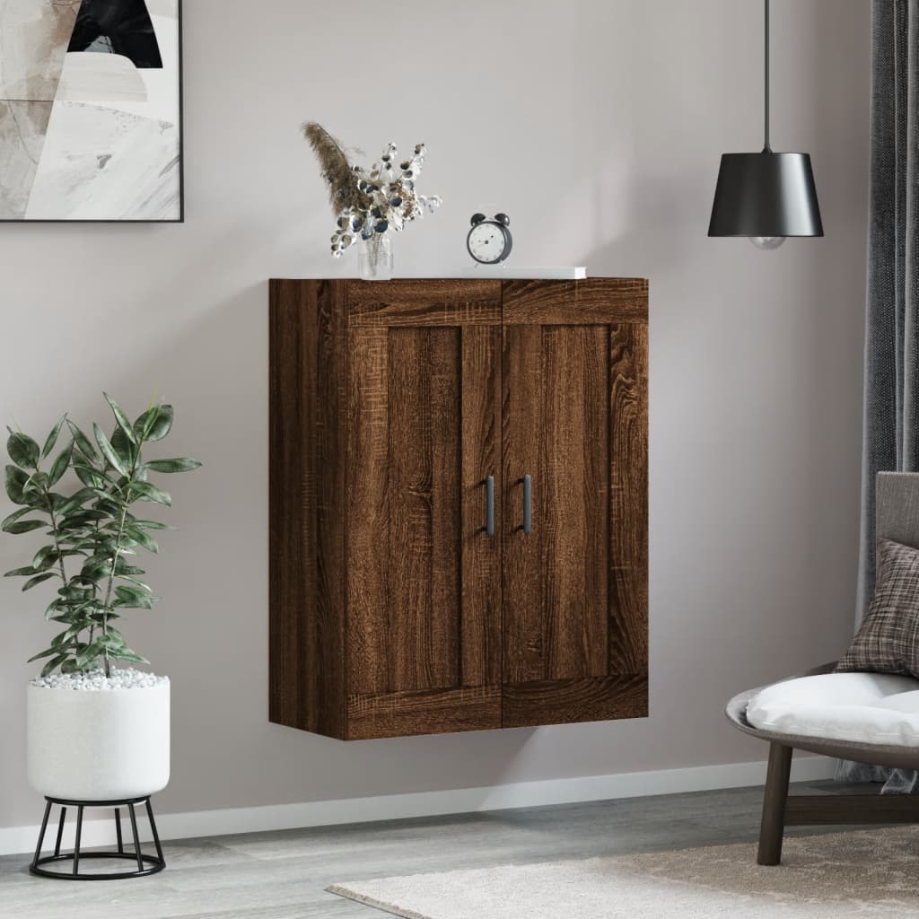 Wall Mounted Cabinet Brown Oak 69,5x34x90 cm Engineered Wood