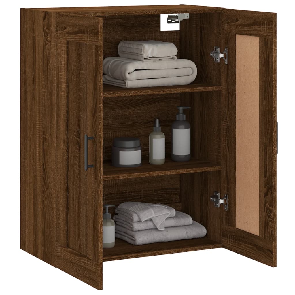 Wall Mounted Cabinet Brown Oak 69,5x34x90 cm Engineered Wood
