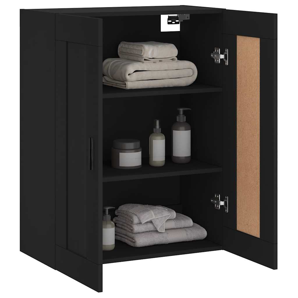 Wall Mounted Cabinet Black 69,5x34x90 cm Engineered Wood