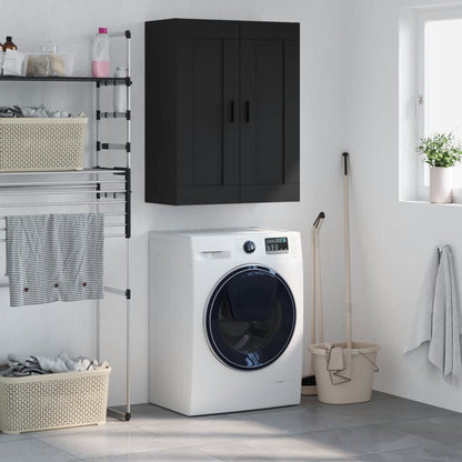 Wall Mounted Cabinet Black 69.5x34x90 cm Engineered Wood