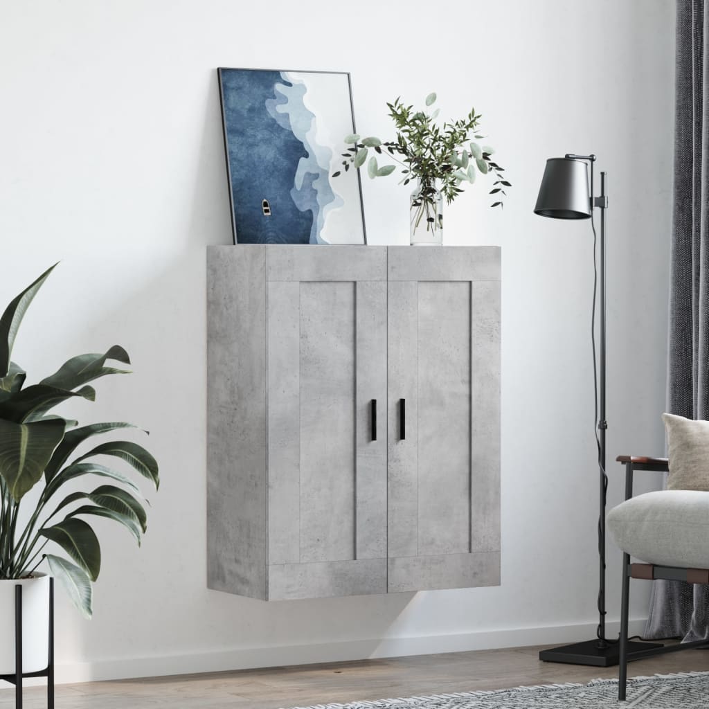 Wall Mounted Cabinet Concrete Grey 69,5x34x90 cm Engineered Wood