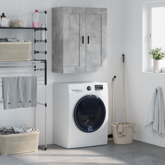 Wall Mounted Cabinet Concrete Grey 69.5x34x90cm Engineered Wood