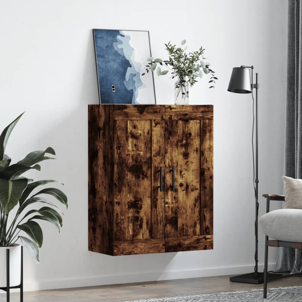 Wall Mounted Cabinet Smoked Oak 69,5x34x90 cm Engineered Wood
