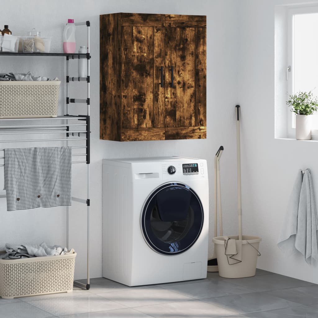 Wall Mounted Cabinet Smoked Oak 69,5x34x90 cm Engineered Wood