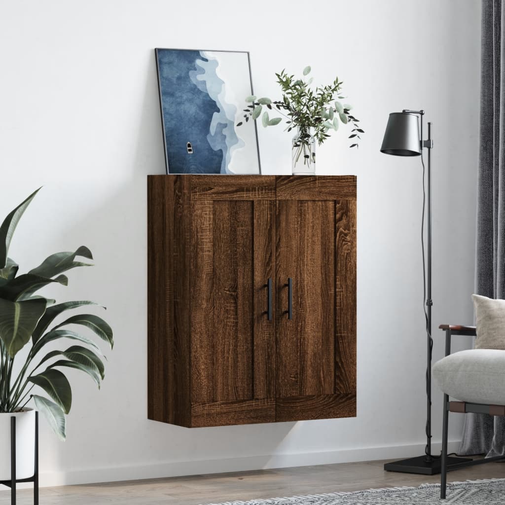 Wall Mounted Cabinet Brown Oak 69,5x34x90 cm Engineered Wood