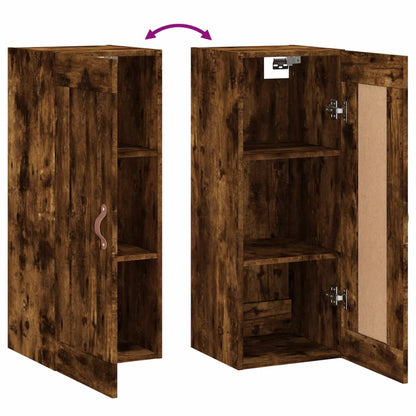 Wall Mounted Cabinet Smoked Oak 34.5x34x90 cm Engineered Wood