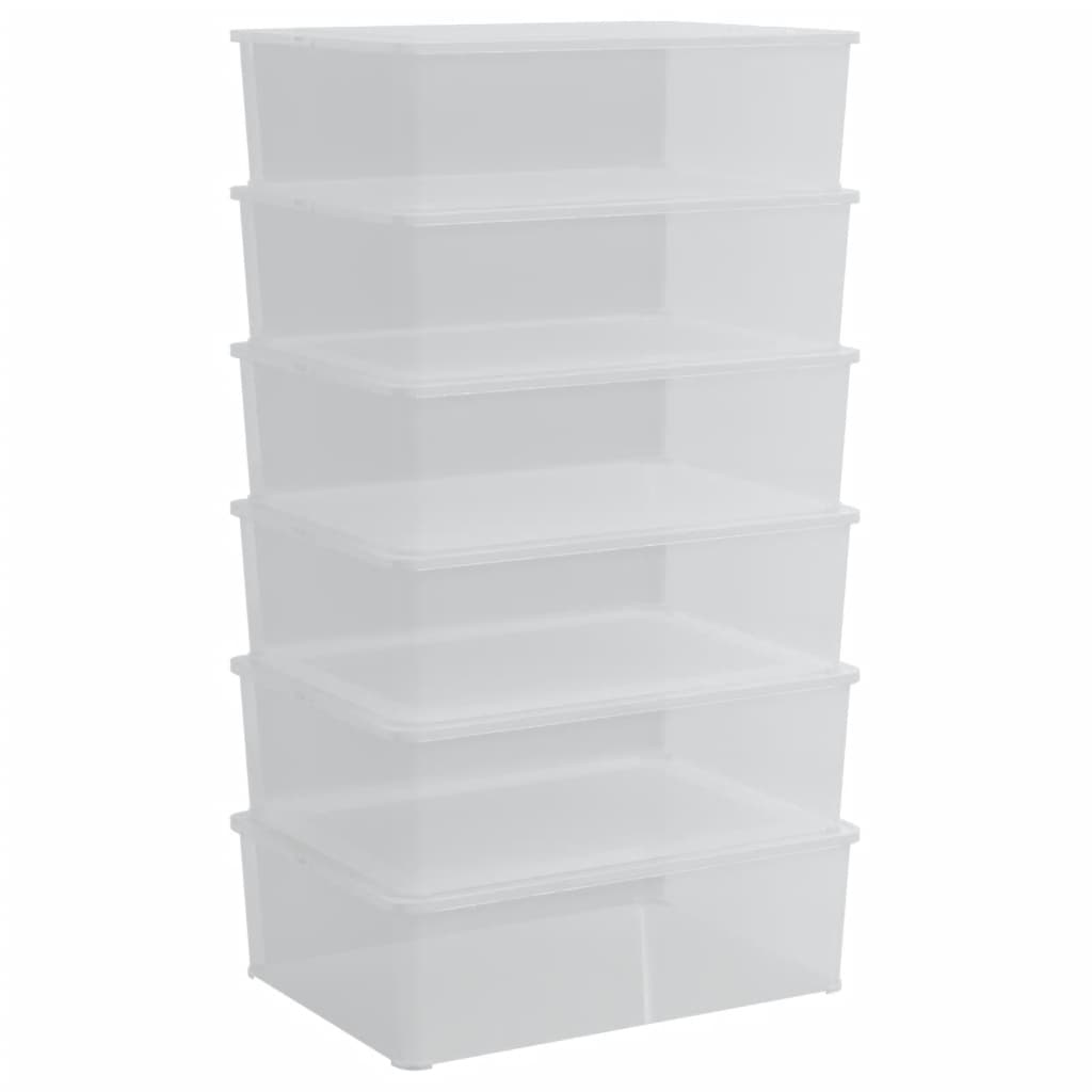 Plastic Storage Boxes 6 pcs 25 L Stackable
