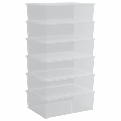 Plastic Storage Boxes 6 pcs 25 L Stackable