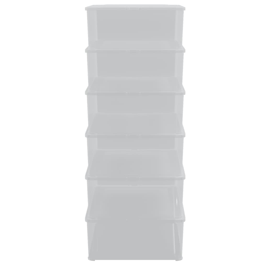 Plastic Storage Boxes 6 pcs 25 L Stackable