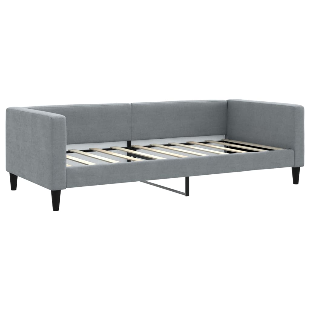 Day Bed without Mattress Light Grey 90x190 cm Single Fabric