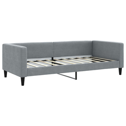 Day Bed without Mattress Light Grey 90x190 cm Single Fabric