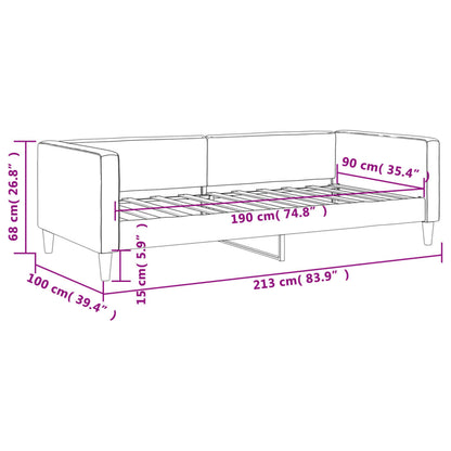 Day Bed without Mattress Light Grey 90x190 cm Single Fabric