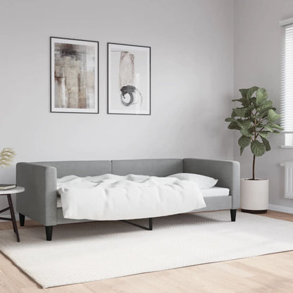 Day Bed without Mattress Light Grey 90x190 cm Single Fabric