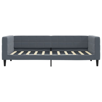 Day Bed without Mattress Dark Grey 90x190 cm Single Velvet