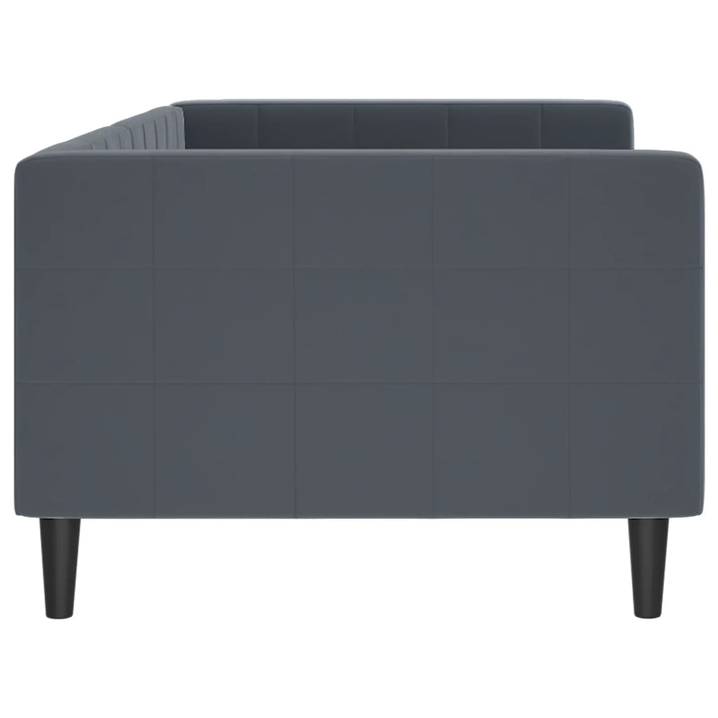 Day Bed without Mattress Dark Grey 90x190 cm Single Velvet