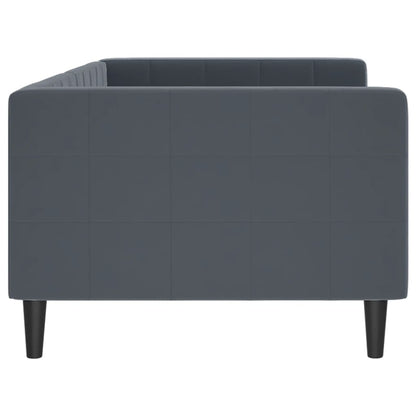 Day Bed without Mattress Dark Grey 90x190 cm Single Velvet
