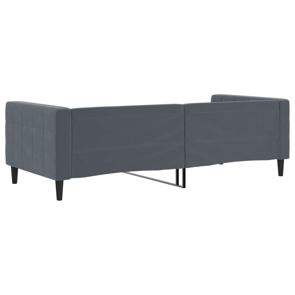 Day Bed without Mattress Dark Grey 90x190 cm Single Velvet