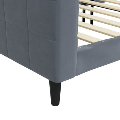 Day Bed without Mattress Dark Grey 90x190 cm Single Velvet
