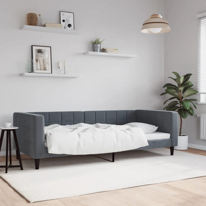 Day Bed without Mattress Dark Grey 90x190 cm Single Velvet