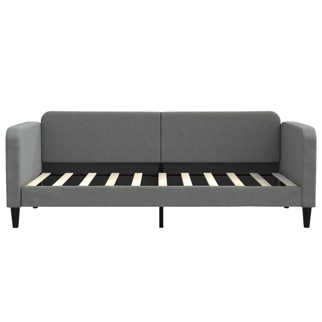 Day Bed without Mattress Dark Grey 90x190 cm Single Fabric