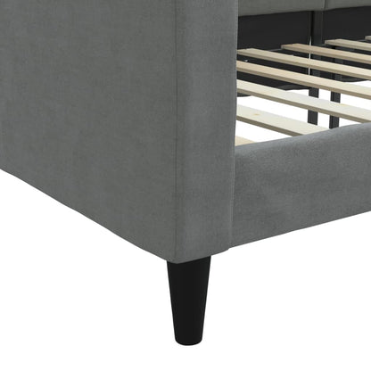 Day Bed without Mattress Dark Grey 90x190 cm Single Fabric