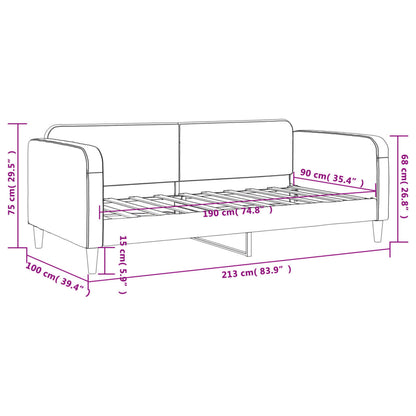 Day Bed without Mattress Dark Grey 90x190 cm Single Fabric