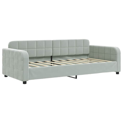 Day Bed without Mattress Light Grey 90x190 cm Single Velvet