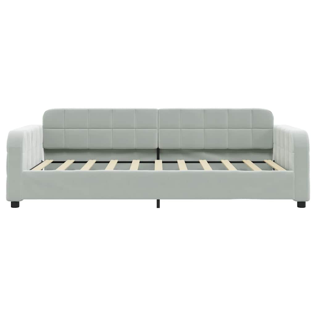 Day Bed without Mattress Light Grey 90x190 cm Single Velvet