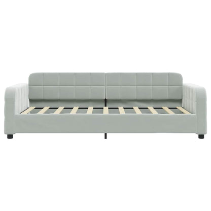 Day Bed without Mattress Light Grey 90x190 cm Single Velvet
