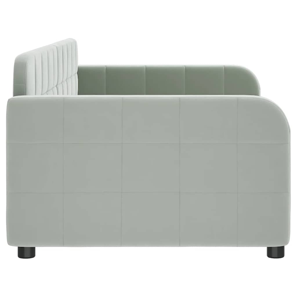 Day Bed without Mattress Light Grey 90x190 cm Single Velvet
